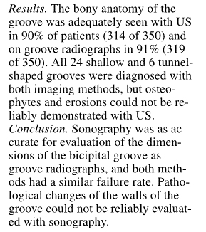 ultrasound vs radiography of the BCG