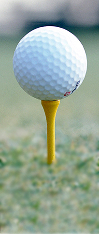 golf ball on a T